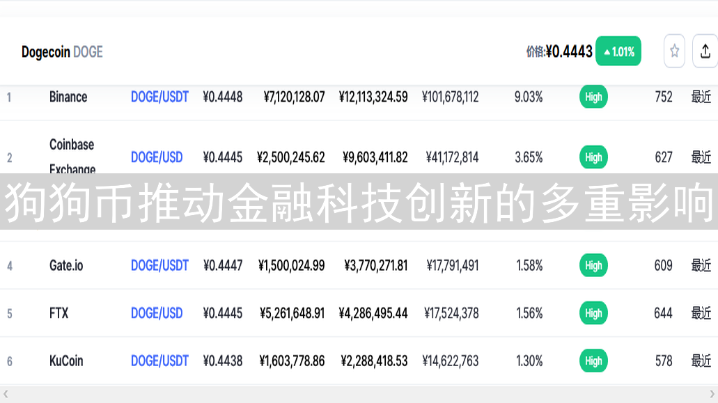 狗狗币推动金融科技创新的多重影响