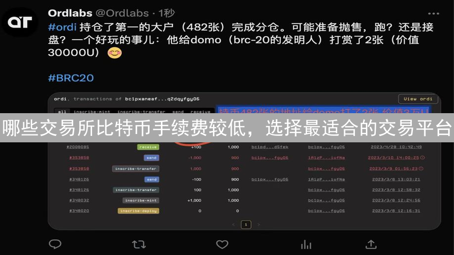哪些交易所比特币手续费较低，选择最适合的交易平台
