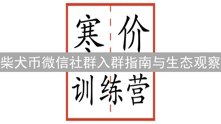 柴犬币微信社群入群指南与生态观察：迷雾中的加密世界