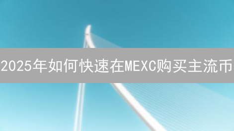 2025年如何快速在MEXC购买主流币？新手必看教程！