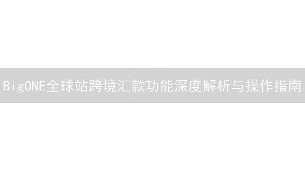 BigONE全球站跨境汇款功能深度解析与操作指南