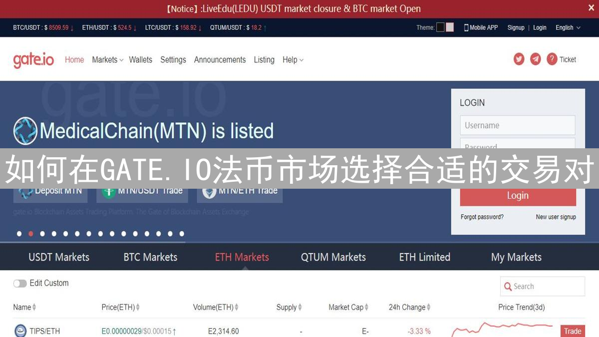 如何在GATE.IO法币市场选择合适的交易对