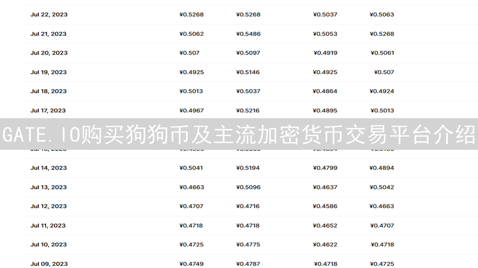 GATE.IO购买狗狗币及主流加密货币交易平台介绍
